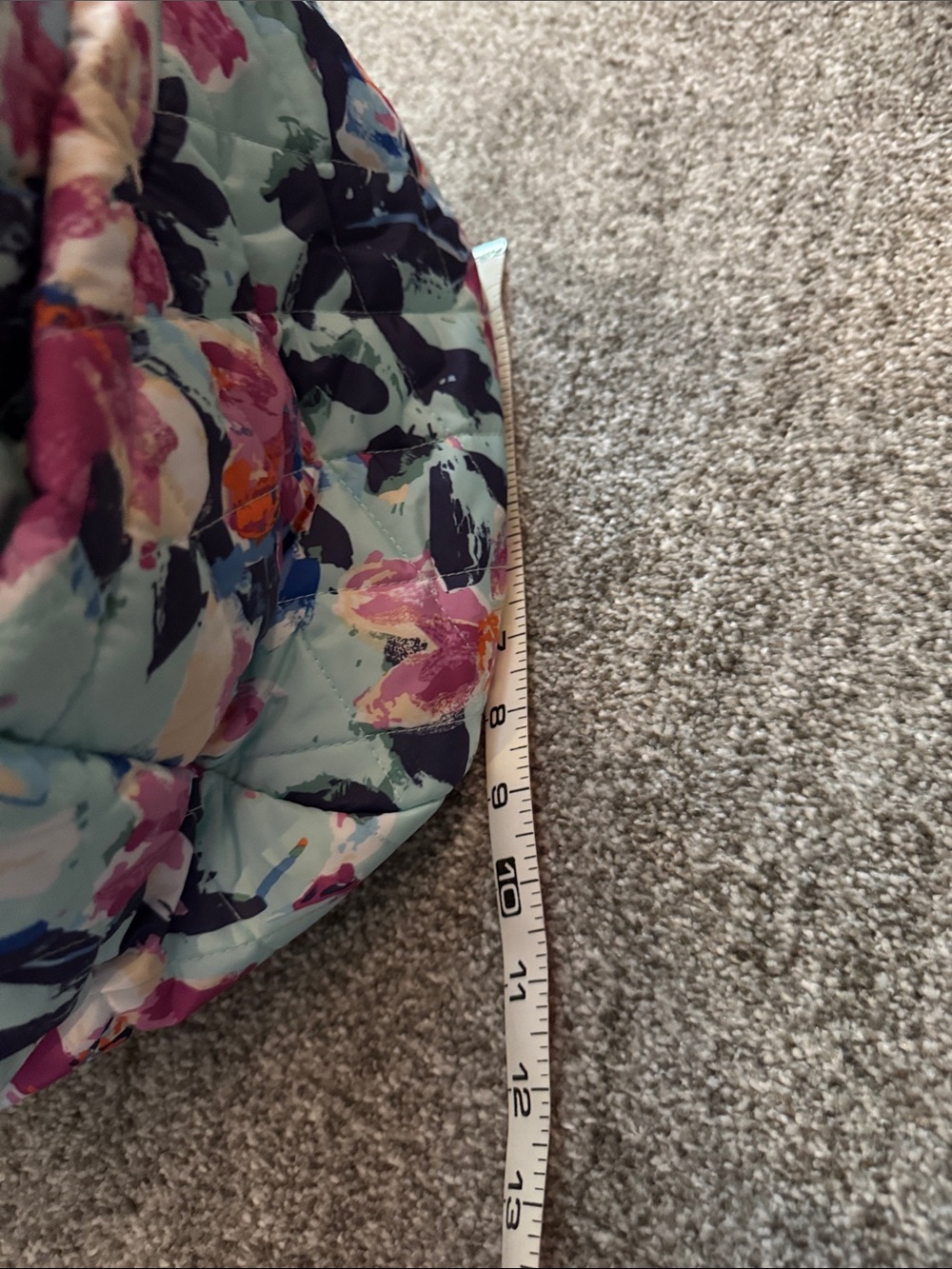 Vera Bradley Quilted Floral Large Duffel in Light Blue, Pink and Purple. - Picture 9 of 10
